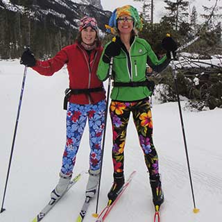 Tights work great for cross country skiing